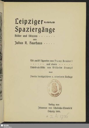 Leipziger Spaziergänge : Bilder und Skizzen