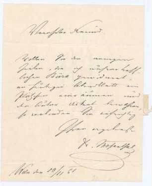 Korrespondenz von Salomon Hermann von Mosenthal an Leopold Schweizer