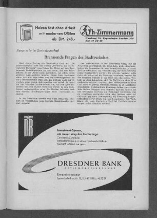 Brennende Fragen des Stadtverkehrs