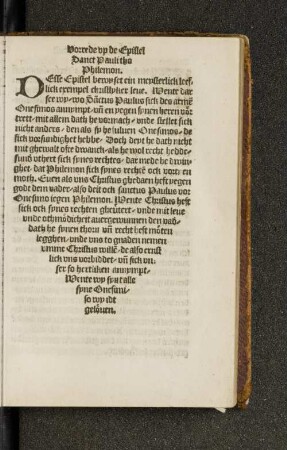 Vorrede op de Epistel Sanct Pauli tho Philemon.