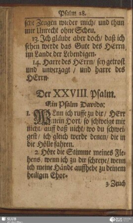 Der XXVIII. Psalm