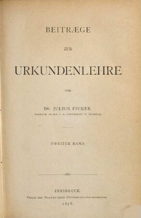 Beitraege zur Urkundenlehre, 2