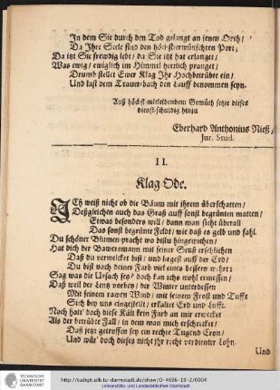 II. Klag Ode.