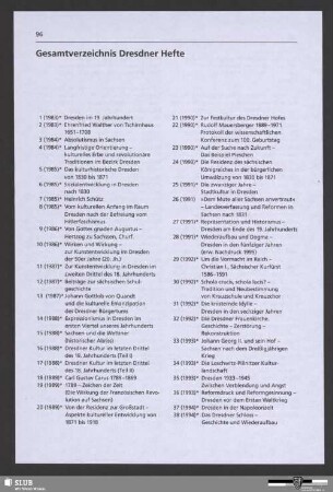 Gesamtverzeichnis Dresdner Hefte