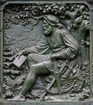 Denkmal für Martin Luther — Sockelrelief. Luther als Junker Jörg