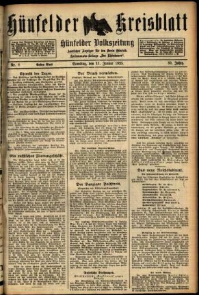 Erste Ausgabe vom Samstag, den 17. Januar 1925.