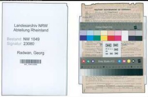 Entnazifizierung Georg Radwan , geb. 19.03.1900 (Lehrer)