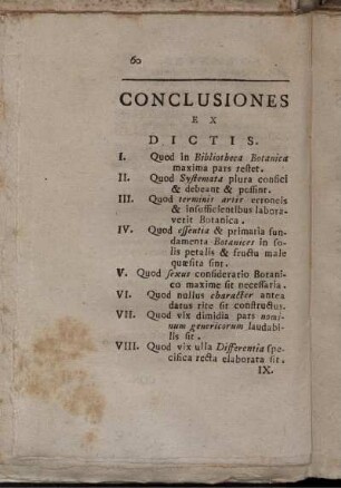 Conclusiones ex Dictis.