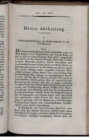 I. Salubritäts-Verhältnisse der Militär-Gebäude zu den Civil-Häusern