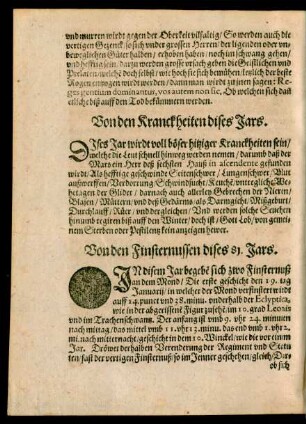 Von den Finsternussen dieses 81. Jars.