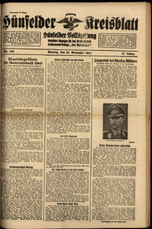 Ausgabe vom Montag, den 24. November 1941.