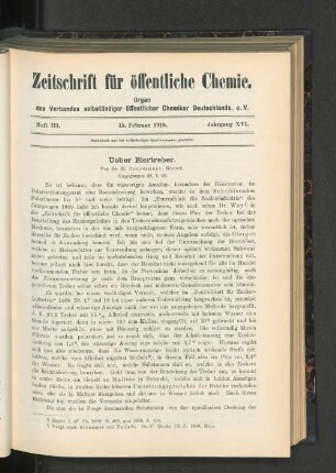 Heft III. 15. Februar 1910. Jahrgang XVI.