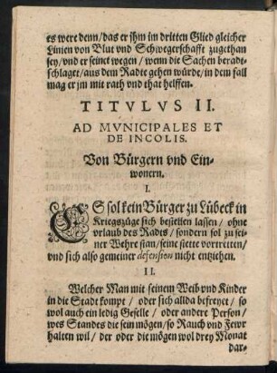 Titulus II. Ad Municipales Et De Incolis.