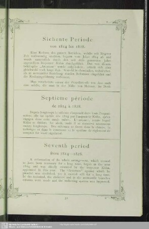 Siebente Periode von 1814 bis 1828