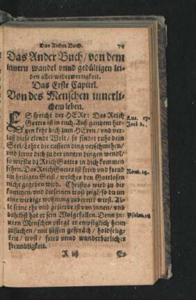 Das Ander Buch/ von dem innern wandel unnd gedüldigen leiden aller widerwertigkeit.