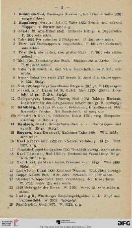 [Geld- und Denk-Münzen] (Nr. 1-397)