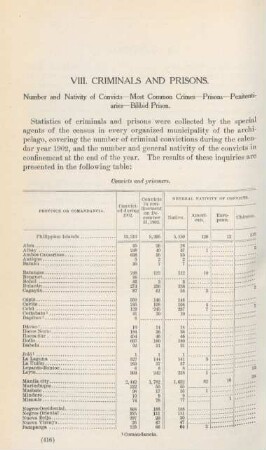 VIII. Criminals and prisons