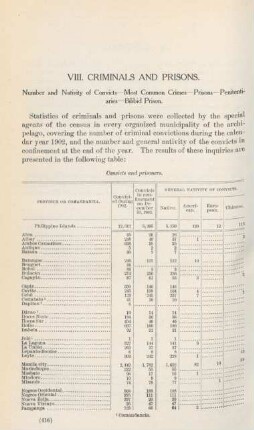 VIII. Criminals and prisons