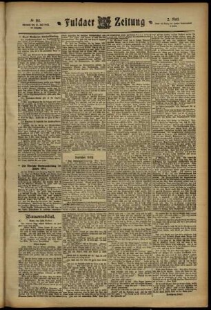 Zweite Ausgabe vom Mittwoch, den 17. Juli 1912.