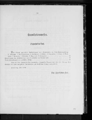 Hypothekenwesen.