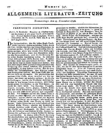 Mémoires de l'Institut National des Sciences et Arts. T. 1. Sciences mathématiques et physiques. Paris: Baudouin [1797]