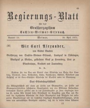 Nr. 10 : 30. April 1871