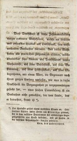 Denkschrift über Teutschlands jetzigen Zustand : aus dem Franz.