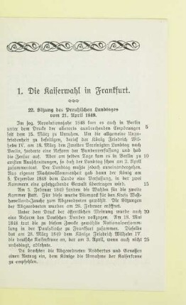 1. Die Kaiserwahl in Frankfurt