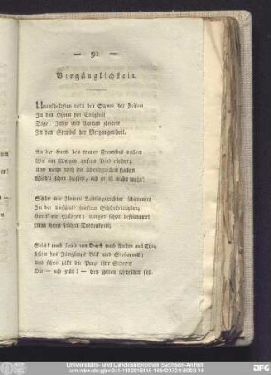 Vergänglichkeit.