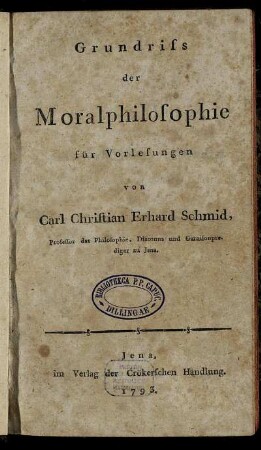 Grundriss der Moralphilosophie für Vorlesungen