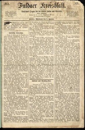 Ausgabe vom Mittwoch, den 01. Januar 1879.