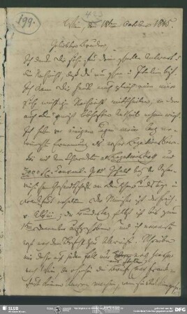 Eigenh. Brief von Friedrich von Schlegel an August Wilhelm von Schlegel, Wien, 18.10.1815