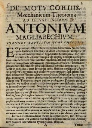 De motu cordis Moechanicum Theorema