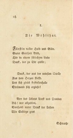 8. Die Wohlthat.