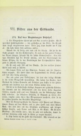 VII. Bilder aus der Erdkunde