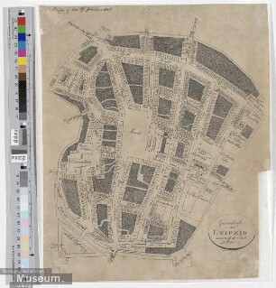 Grundriss von Leipzig innerhalb der Stadtmauer
