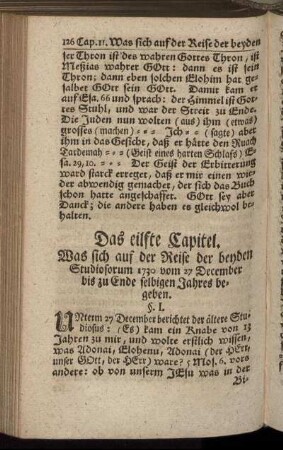 Das eilfte Capitel. Was sich auf der Reise der beyden Studiosorum 1730 vom 27 December bis zu Ende selbigen Jahres begeben.