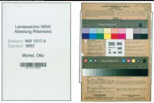 Entnazifizierung Otto Michel , geb. 06.07.1890 (Technischer Reichsbahn Inspektor)