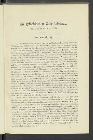 Zu griechischen Schriftstellern