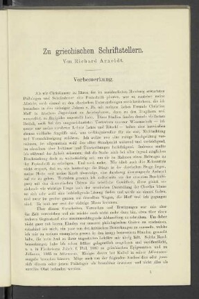 Zu griechischen Schriftstellern