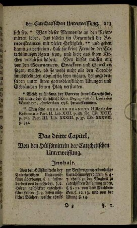 Das dritte Capitel, Von den Hülfsmitteln der Catechetischen Unterweissung.