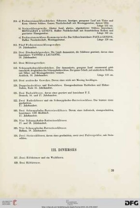 III. Diverses (Nr. 327-375)