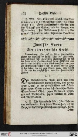 Zwoelfte Karte: Der oberrheinische Kreiß