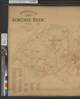 Buer (Gelsenkirchen) Ortsplan 1910 1 : 10 000 86 x 130 farb. Druck: Bogdan Gisevius Förster Bw Nr. 1228a
