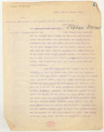 Brief an Karl Stephan : 02.02.1921