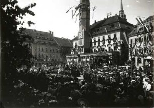 Bautzen. Huldigung für Friedrich August III., König von Sachsen, auf dem Hauptmarkt