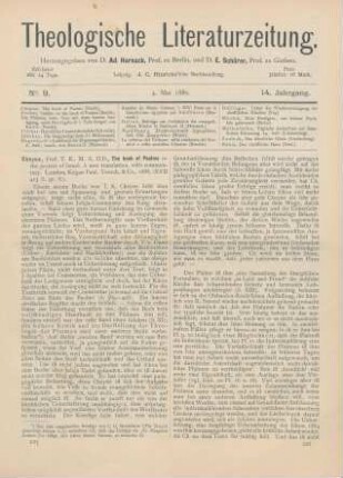 225-228 [Rezension] Cheyne, Thomas Kelly, The book of Psalms or the praises of Israel