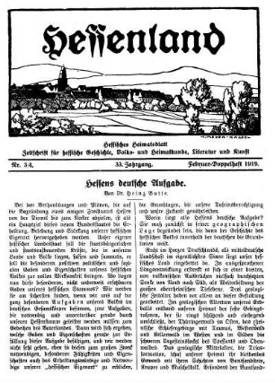 Nr. 3/4, Februar-Doppelheft 1919