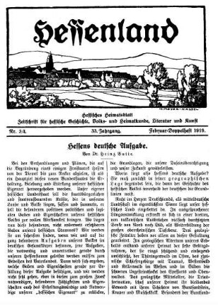 Nr. 3/4, Februar-Doppelheft 1919