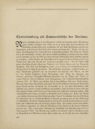 Charlottenburg als Sommerfrische der Berliner